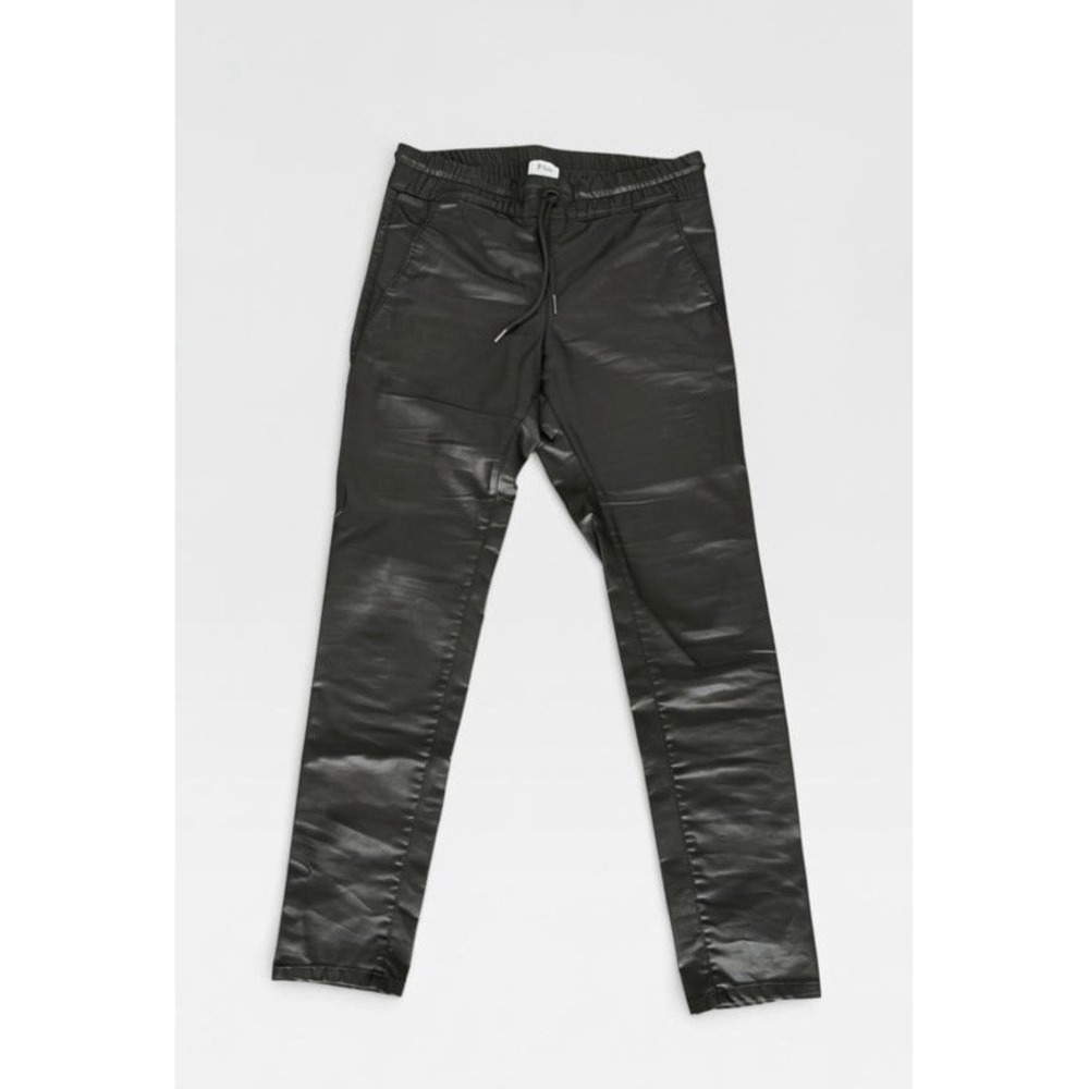 Bevy Flog Shely Vegan Leather Pants Size 29 Coated, Skinny Joggers Drawstring